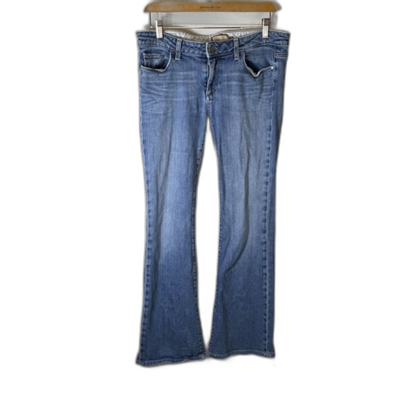 Paige Hollywood Hills Blue Light-Med Wash Lower Rise Flared Bootcut Jeans Sz 31 - Picture 14 of 14